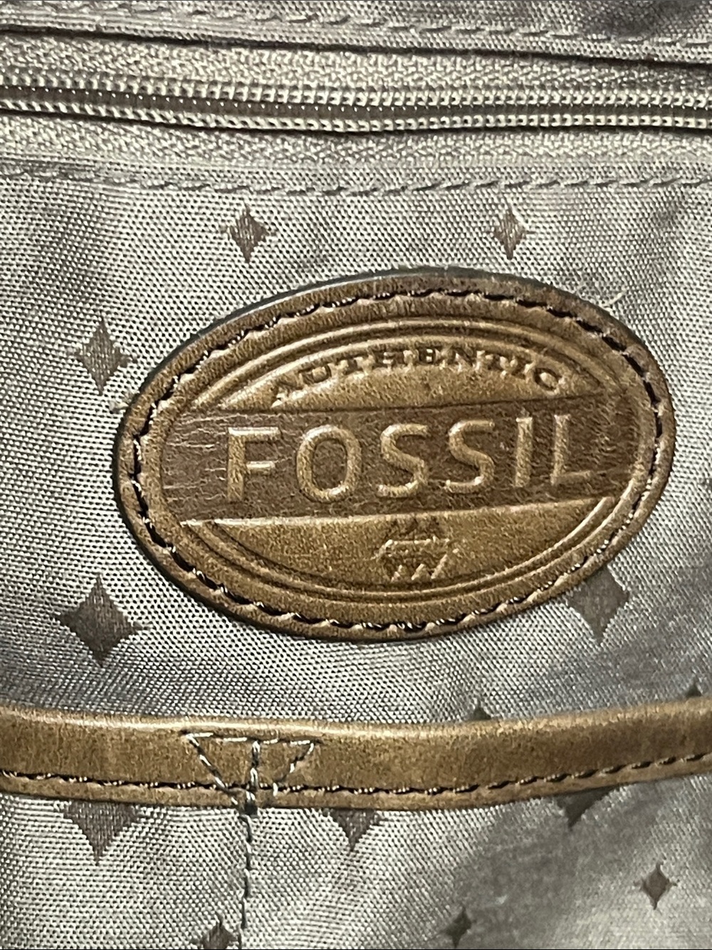 Fossil Explorer ZB5508 Leather Suede Patchwork Crossbody Tote Bag Multicolor - Picture 9 of 16